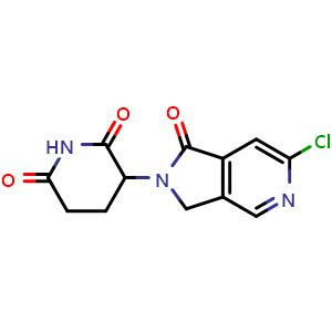 Chemical structure of 3-(6-chloro-1-oxo-1,3-dihydro-2H-pyrrolo[3,4-c]pyridin-2-yl)piperidine-2,6-dione , CAS 2154343-28-7, AChemBlock U131488