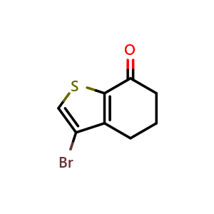 Chemical structure of 3-bromo-5,6-dihydrobenzo[b]thiophen-7(4H)-one , CAS 274925-56-3, AChemBlock U131511