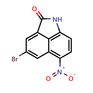 Chemical structure of 4-bromo-6-nitrobenzo[cd]indol-2(1H)-one , CAS 31201-52-2, AChemBlock U131513