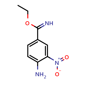 Chemical structure of ethyl 4-amino-3-nitrobenzimidate , CAS 54998-39-9, AChemBlock U131521