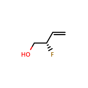 Chemical structure of (S)-2-fluorobut-3-en-1-ol , CAS 921038-75-7, AChemBlock U131528