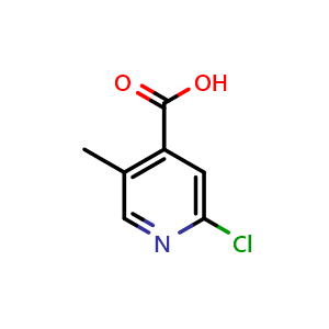 Chemical structure of 2-chloro-5-methylisonicotinic acid , CAS 951030-56-1, AChemBlock U131531