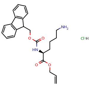 Chemical structure of Fmoc-Lys-OAll.HCl , CAS 815619-80-8, AChemBlock U131535