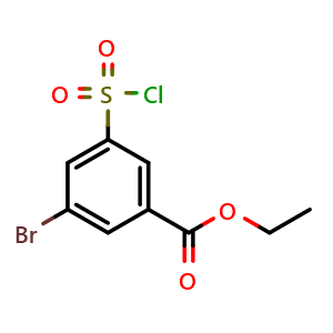 Chemical structure of ethyl 3-bromo-5-(chlorosulfonyl)benzoate , CAS 1155912-18-7, AChemBlock U131543