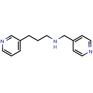 Chemical structure of 3-(pyridin-3-yl)-N-(pyridin-4-ylmethyl)propan-1-amine , CAS 1518581-28-6, AChemBlock U131563