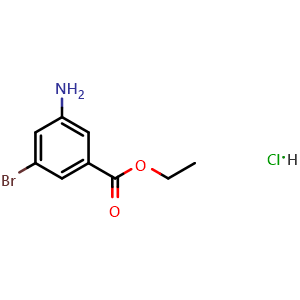 Chemical structure of ethyl 3-amino-5-bromobenzoate hydrochloride , CAS 2241977-22-8, AChemBlock U131580