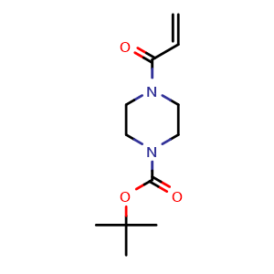 Chemical structure of tert-butyl 4-acryloylpiperazine-1-carboxylate , CAS 270594-18-8, AChemBlock U131589