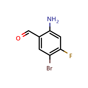 Chemical structure of 2-amino-5-bromo-4-fluorobenzaldehyde , CAS 315188-30-8, AChemBlock U131590