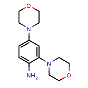 Chemical structure of 2,4-dimorpholinoaniline , CAS 436088-92-5, AChemBlock U131595
