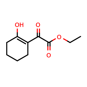 Chemical structure of ethyl 2-(2-hydroxycyclohex-1-en-1-yl)-2-oxoacetate , CAS 63924-24-3, AChemBlock U131607