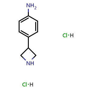 Chemical structure of 4-(azetidin-3-yl)aniline dihydrochloride , CAS 90533-74-7, AChemBlock U131621