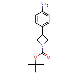 Chemical structure of tert-butyl 3-(4-aminophenyl)azetidine-1-carboxylate , CAS 916421-36-8, AChemBlock U131622
