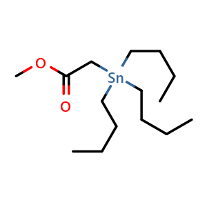 Chemical structure of Methyl tributylstannylacetate , CAS 18365-23-6, AChemBlock U131653