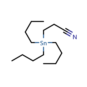 Chemical structure of (2-Cyanoethyl)tributyltin , CAS 5827-70-3, AChemBlock U131661