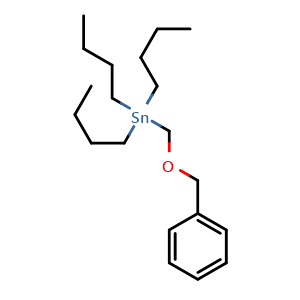 Chemical structure of ((benzyloxy)methyl)tributylstannane , CAS 66222-28-4, AChemBlock U131662