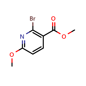Chemical structure of methyl 2-bromo-6-methoxypyridine-3-carboxylate , CAS 1009735-23-2, AChemBlock U131673