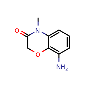 Chemical structure of 8-amino-4-methyl-2H-benzo[b][1,4]oxazin-3(4H)-one , CAS 1018254-91-5, AChemBlock U131681
