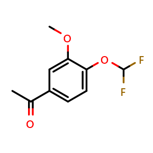 Chemical structure of 1-(4-(difluoromethoxy)-3-methoxyphenyl)ethan-1-one , CAS 101975-20-6, AChemBlock U131684