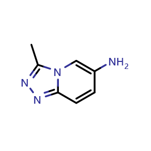 Chemical structure of 3-methyl-[1,2,4]triazolo[4,3-a]pyridin-6-amine , CAS 1082428-27-0, AChemBlock U131706