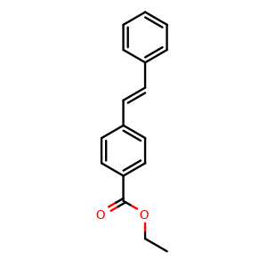 Chemical structure of ethyl (E)-4-styrylbenzoate , CAS 109463-48-1, AChemBlock U131708