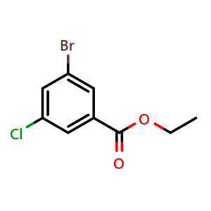 Chemical structure of ethyl 3-bromo-5-chlorobenzoate , CAS 1095274-55-7, AChemBlock U131709