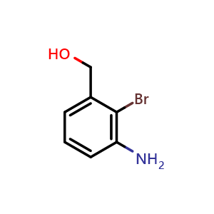 Chemical structure of (3-amino-2-bromophenyl)methanol , CAS 1101096-96-1, AChemBlock U131713