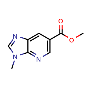 Chemical structure of methyl 3-methyl-3H-imidazo[4,5-b]pyridine-6-carboxylate , CAS 1171920-82-3, AChemBlock U131730