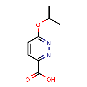 Chemical structure of 6-isopropoxypyridazine-3-carboxylic acid , CAS 1184499-05-5, AChemBlock U131732