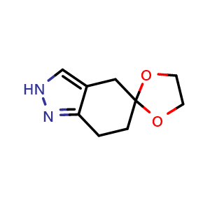 Chemical structure of 2',4',6',7'-Tetrahydrospiro[1,3-dioxolane-2,5'-indazole] , CAS 1185012-60-5, AChemBlock U131734