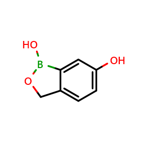 Chemical structure of Benzo[c][1,2]oxaborole-1,6(3H)-diol , CAS 1196473-37-6, AChemBlock U131740