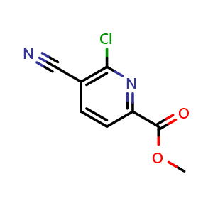 Chemical structure of methyl 6-chloro-5-cyanopyridine-2-carboxylate , CAS 1254163-81-9, AChemBlock U131766