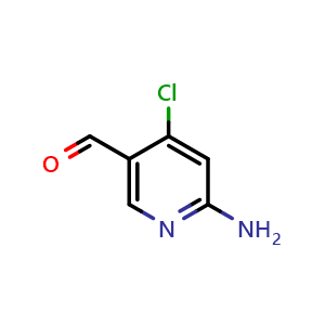 Chemical structure of 6-amino-4-chloropyridine-3-carbaldehyde , CAS 1260664-16-1, AChemBlock U131772