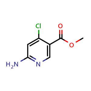 Chemical structure of methyl 6-amino-4-chloropyridine-3-carboxylate , CAS 1260666-60-1, AChemBlock U131773