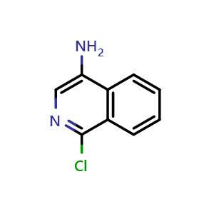 Chemical structure of 1-chloroisoquinolin-4-amine , CAS 1260799-38-9, AChemBlock U131774