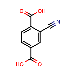 Chemical structure of 2-cyanoterephthalic acid , CAS 1262725-70-1, AChemBlock U131776