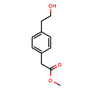 Chemical structure of methyl 2-(4-(2-hydroxyethyl)phenyl)acetate , CAS 129506-80-5, AChemBlock U131782
