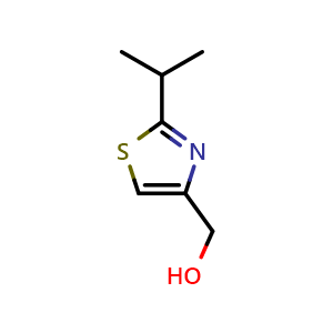 Chemical structure of (2-isopropylthiazol-4-yl)methanol , CAS 133047-45-7, AChemBlock U131795