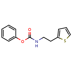 Chemical structure of phenyl 2-(thiophen-2-yl)ethylcarbamate , CAS 1338574-68-7, AChemBlock U131799
