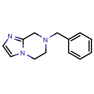 Chemical structure of 7-benzyl-5,6,7,8-tetrahydroimidazo[1,2-a]pyrazine , CAS 1351991-50-8, AChemBlock U131804