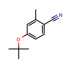 Chemical structure of 4-tert-butoxy-2-methylbenzonitrile , CAS 1369773-33-0, AChemBlock U131811
