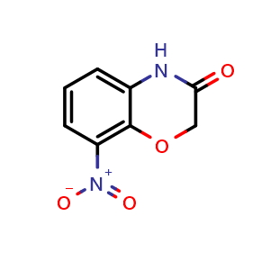 Chemical structure of 8-nitro-2H-benzo[b][1,4]oxazin-3(4H)-one , CAS 139605-33-7, AChemBlock U131820