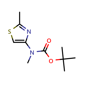 Chemical structure of tert-butyl (2-methylthiazol-4-yl)methylcarbamate , CAS 1477701-18-0, AChemBlock U131845