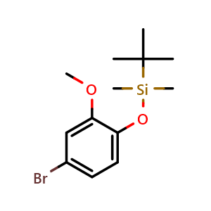 Chemical structure of (4-Bromo-2-methoxyphenoxy)(tert-butyl)dimethylsilane , CAS 149777-72-0, AChemBlock U131849
