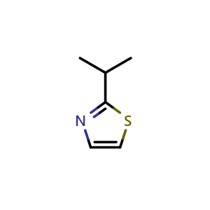 Chemical structure of 2-isopropylthiazole , CAS 15679-10-4, AChemBlock U131858