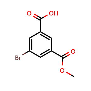 Chemical structure of 3-(methoxycarbonyl)-5-bromobenzoic acid , CAS 161796-10-7, AChemBlock U131862