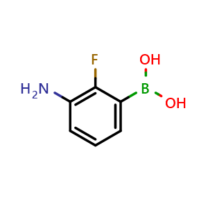 Chemical structure of 3-amino-2-fluorophenylboronic acid , CAS 1621605-71-7, AChemBlock U131865