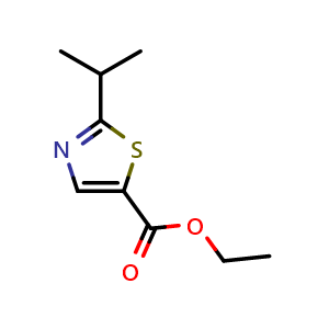 Chemical structure of Ethyl 2-isopropylthiazole-5-carboxylate , CAS 165315-75-3, AChemBlock U131875