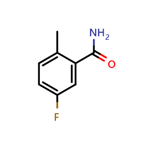 Chemical structure of 5-Fluoro-2-methylbenzamide , CAS 175278-28-1, AChemBlock U131884