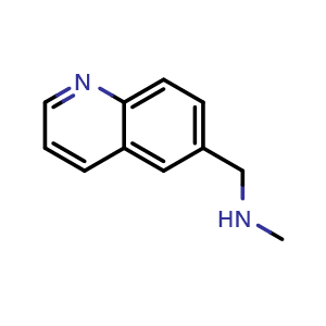 Chemical structure of N-methyl-1-(quinolin-6-yl)methanamine , CAS 179873-36-0, AChemBlock U131893