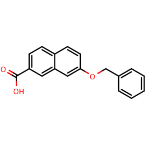 Chemical structure of 7-(benzyloxy)naphthalene-2-carboxylic acid , CAS 188904-08-7, AChemBlock U131914